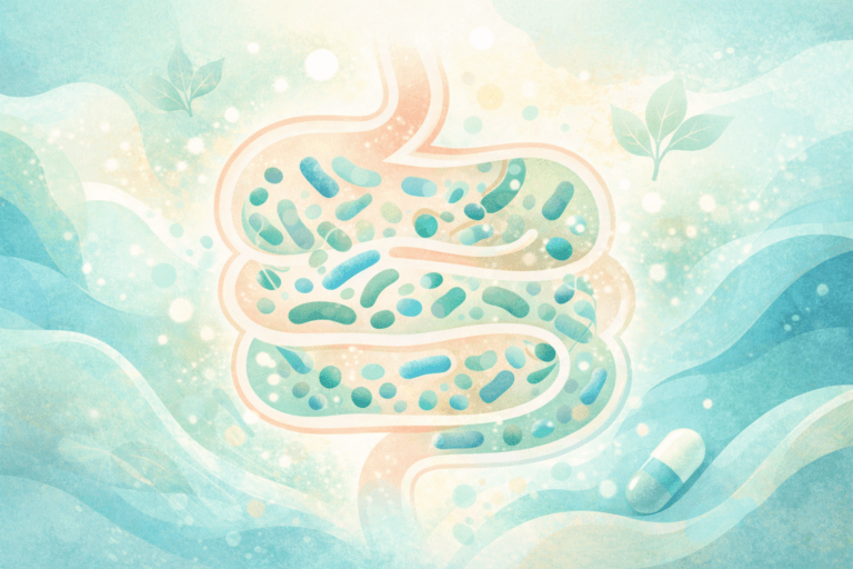 Abstract illustration of saccharomyces boulardii, representing digestive balance and gut health supported by probiotics and prebiotics.